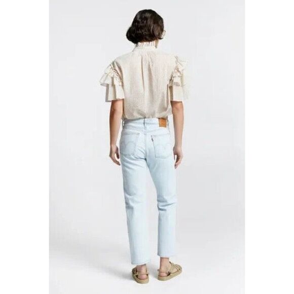 Levis Wedgie Straight Jeans Womens 29x28 Denim Light Wash High Rise 349640147 - Picture 2 of 6